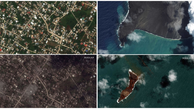  Cum arată insulele din Tonga după erupția violentă a vulcanului și tsunamiul care a urmat. Bilanțul victimelor ar putea crește