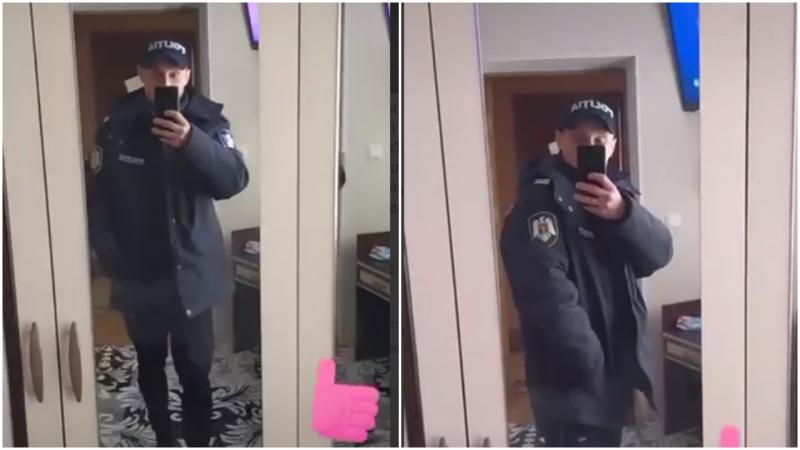  (video) S-a visat polițist: Un tânăr, sancționat după ce s-a filmat pe Tik Tok, în uniformă