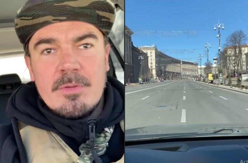  (video) Imagini din Kievul pustiu și sumbru, postate de un rapper devenit soldat
