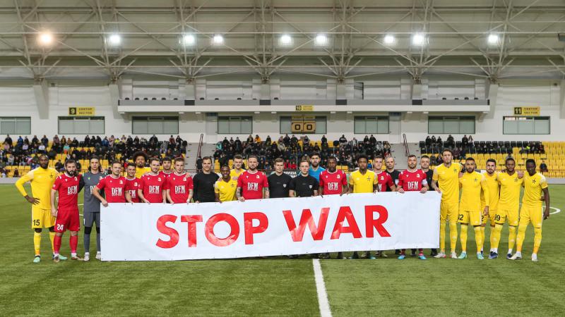  „Stop War”: Sheriff și Milsami Orhei au început meciul cu un mesaj anti-război