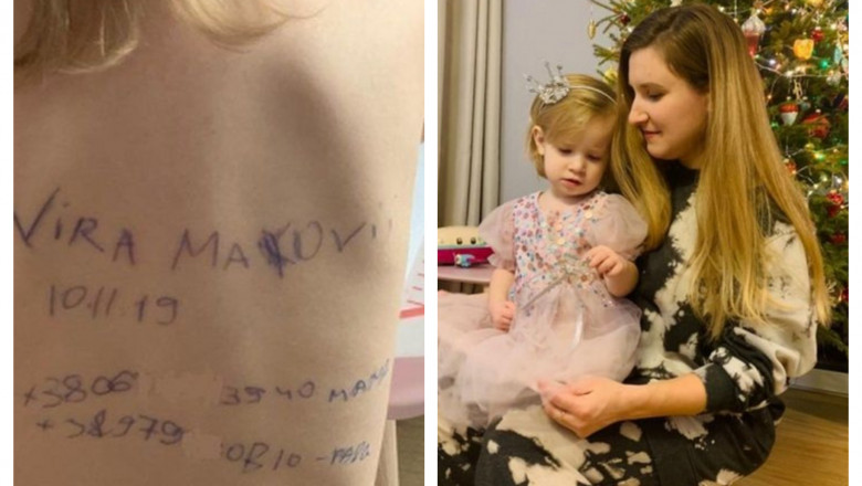  Mama din Ucraina care a scris pe spatele fetiței date de contact a ajuns în Franța
