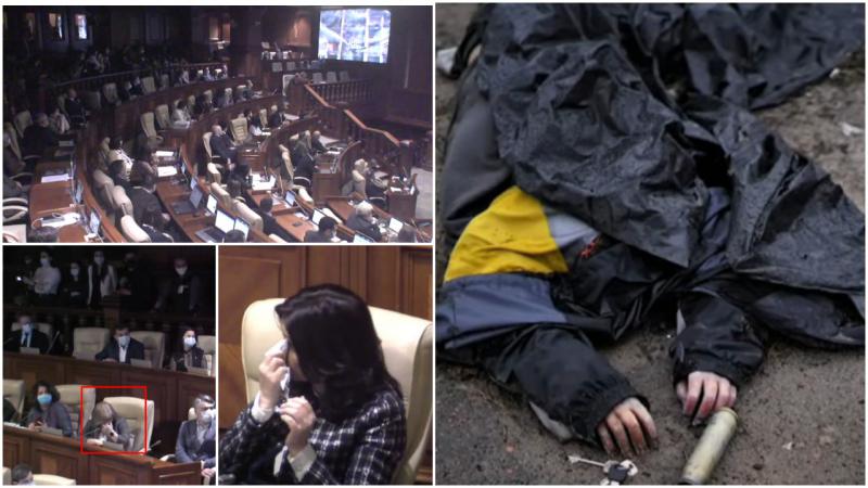  (video) Deputații, cu ochii în lacrimi: Imagini cu ororile războiului din Ucraina, prezentate în Parlament