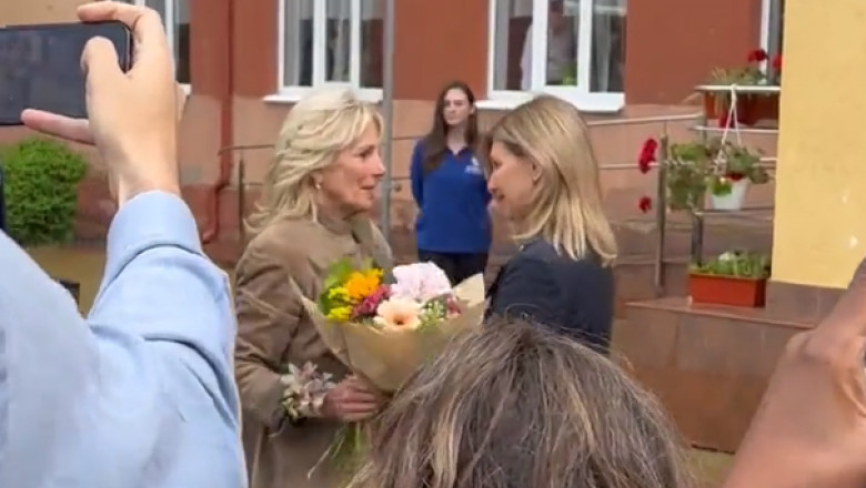  Jill Biden, vizită în Ucraina. Prima Doamnă a SUA s-a întâlnit cu Olena Zelenska, soția președintelui Zelenski