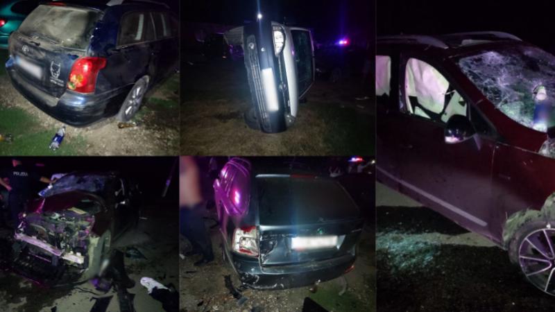  (foto) 5 mașini avariate și 9 pietoni spitalizați, din cauza unui șofer beat: Accidentul s-a produs noaptea trecută, la Drochia
