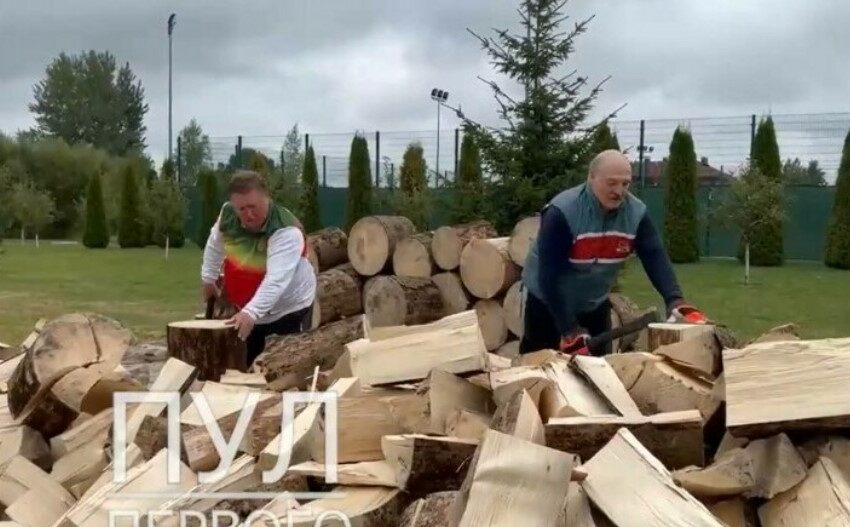  (video) Lukașenko, filmat în timp ce taie lemne pentru a ajuta Europa „să nu moară de frig”