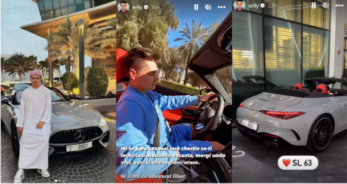  Imagini din vacanța de lux a lui Selly în Emiratele Arabe. S-a cazat la un hotel de cinci stele și conduce o mașină de peste 200.000 de euro
