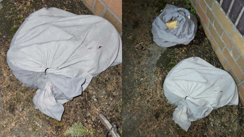  (foto) Descoperirea șocantă din gunoi. Ce a găsit un voluntar pe marginea drumului, în mai multe fețe de perne