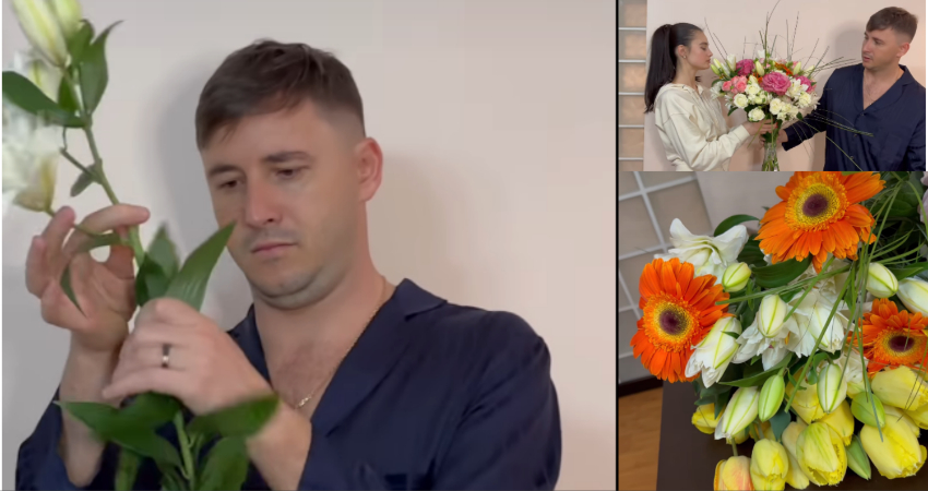  (video) „59 de ani, aproape fată mare!”. Emilian Crețu i-a făcut mamei un buchet din lalele, trandafiri și hortensii