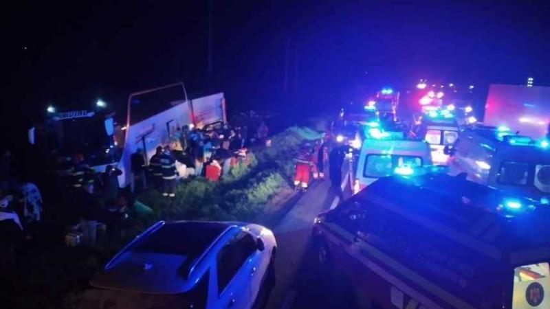  Autocar cu 44 de pasageri, care se îndrepta către RM, implicat într-un accident, în România: Două persoane, rănite