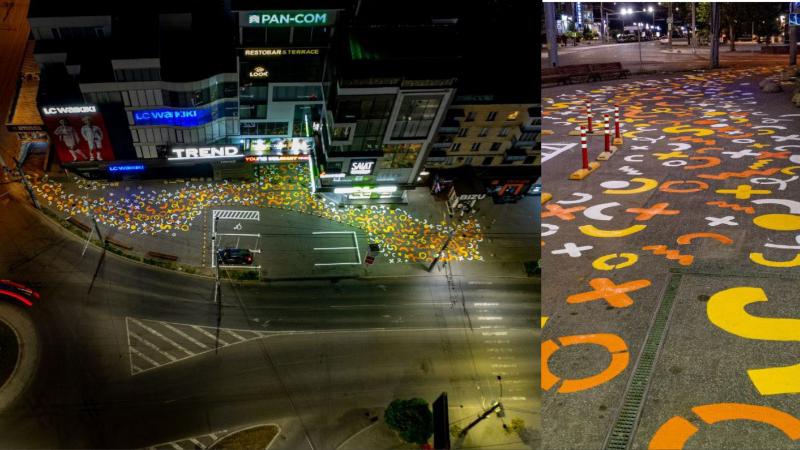  (foto) Strop de culoare pe o zonă dedicată pietonilor: Cum a decis Primăria să amenajeze trotuarul de la intersecția străzilor Kiev și Alecu Russo
