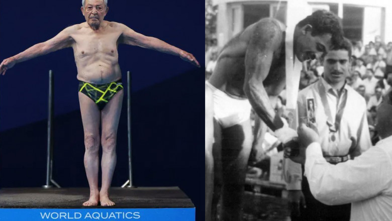  Un iranian de 100 de ani, fost sportiv de performanță, a făcut o săritură în apă la Campionatul Mondial de la Doha