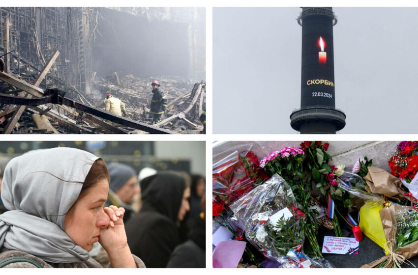  Rusia își plânge morții, după atacul din Moscova. Drapelul a fost coborât în bernă. Imagini impresionante