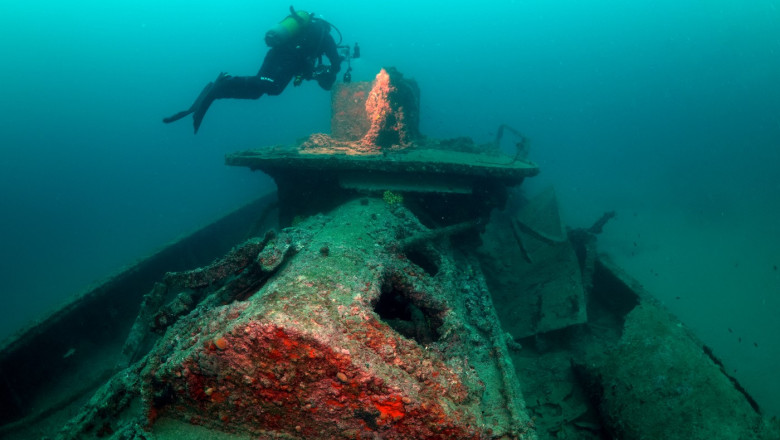  (FOTO) Un cimitir subacvatic de lângă coasta Turciei găzduiește epavele mai multor nave scufundate în Primul Război Mondial