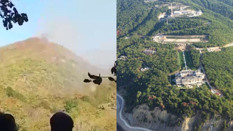 (video) Incendiu de proporții lângă un palat atribuit lui Putin, pe coasta Mării Negre