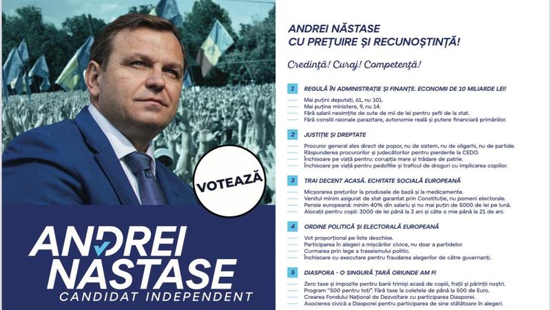 „Candidez așa cum sunt - liber, cinstit, hotărât”: Andrei Năstase și-a prezentat programul electoral, în prima zi de campanie