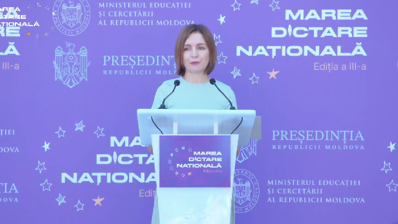 (video) Președinta Maia Sandu la Marea Dictare Națională: „Limba pe care o vorbim trebuie cinstită zi de zi, astfel o păstrăm vie și o transmitem generațiilor noastre”