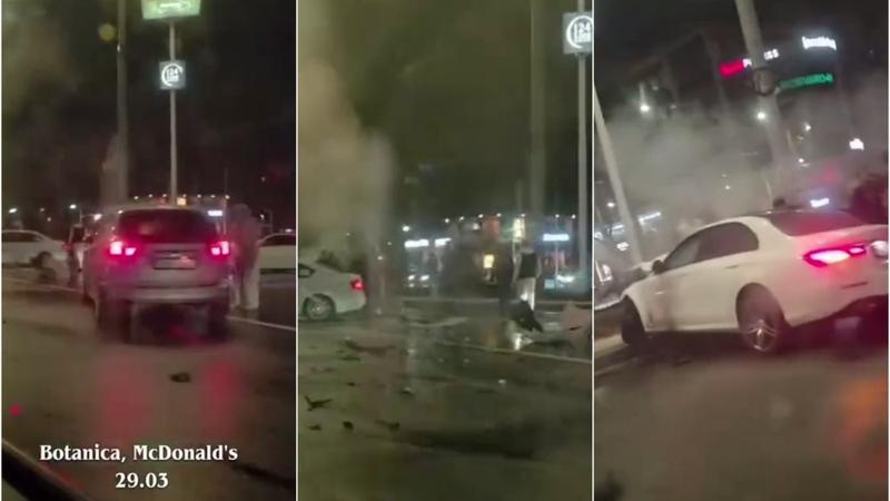 (video) Impact violent la Botanica, în toiul nopții: Două mașini s-au lovit puternic. Trei ambulanțe, la fața locului