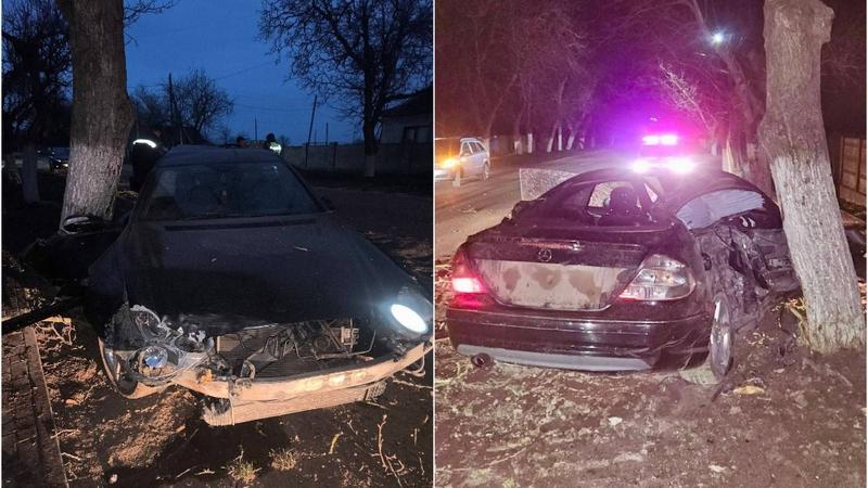 Accident fatal la Ștefan Vodă: Un bărbat a murit, după ce Mercedesul în care se afla s-a izbit de un copac. Șoferul a fugit de la locul tragediei