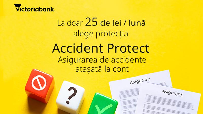 Victoriabank lansează asigurarea de accidente atașată contului curent, cu doar 25 de lei pe lună