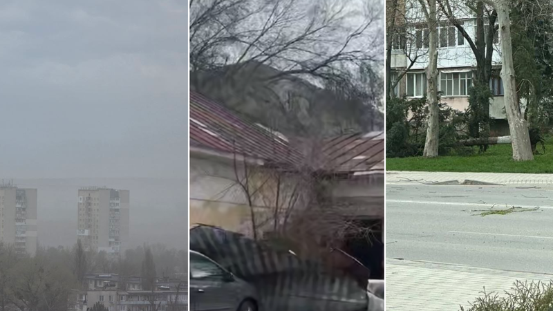 (video) Rafale puternice în țară: Vântul a doborât mai multe crengi la Bălți, iar un nor de praf a acoperit Chișinăul