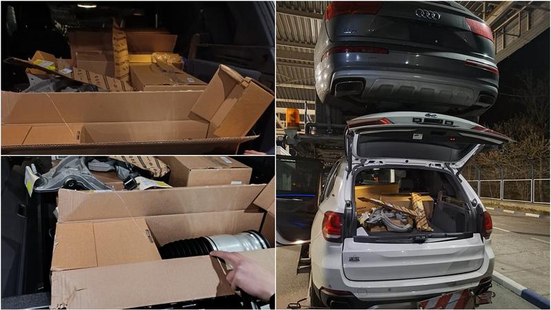 (foto) A spus că aduce doar mașini: Vameșii au găsit și piese auto nedeclarate de mii de dolari