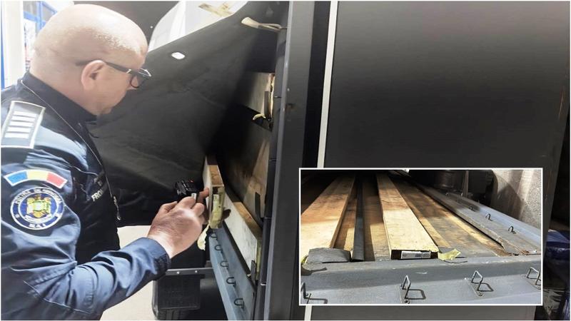 (foto) Țigări ascunse în scândurile de la remorcă, depistate la frontiera Oancea: Peste 900 de pachete, ridicate