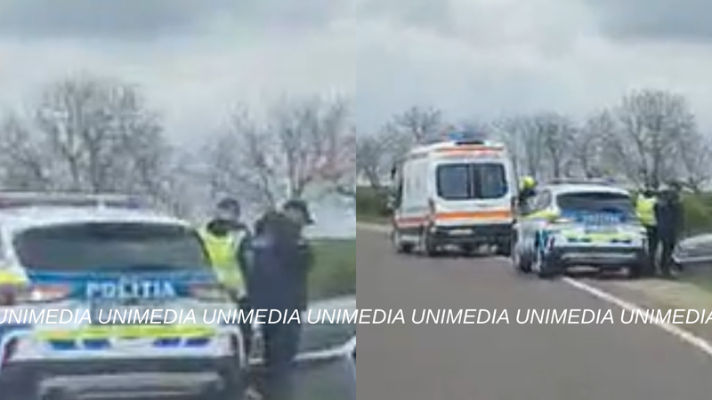 (foto) Accident lângă satul Soloneț: O mașină a căzut în șanț. Poliția și ambulanța, la fața locului