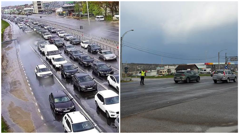 (foto/video) Ambuteiaje infernale de Blajini, pe drumurile naționale: Se circulă bară la bară pe traseele care duc spre Chișinău