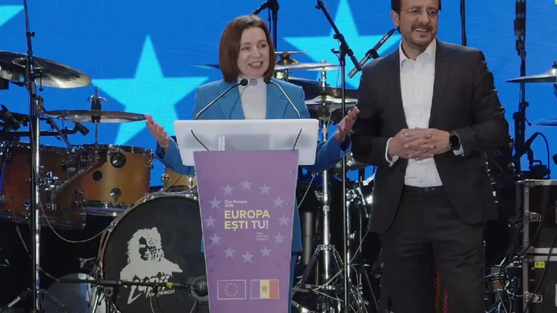 (video) Președintele Ciprului, Nikos Christodoulides, întâmpinat cu ovații în PMAN, alături de Maia Sandu, de Ziua Europei: Trăiască Moldova Europeană