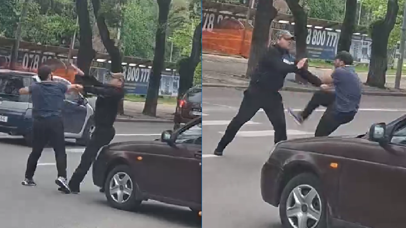(video) „Băi, băieți, e normal ce faceți?” Momentul în care 2 șoferi își împart pumni și picoare chiar pe carosabil
