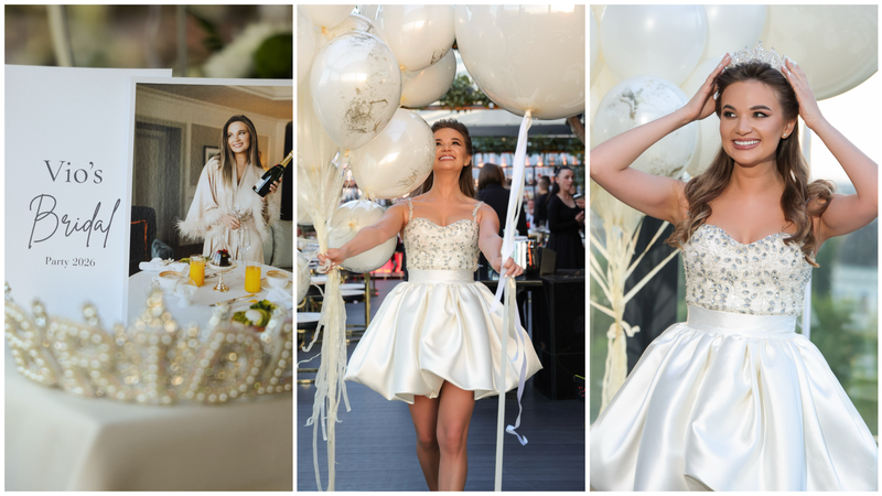 (galerie foto) Nunta bate la ușă: Violeta Scrișu, logodnica lui Dorin Galben, a dat petrecerea burlăciței: A purtat o rochie mini și s-a fotografiat în brațele unui artist renumit