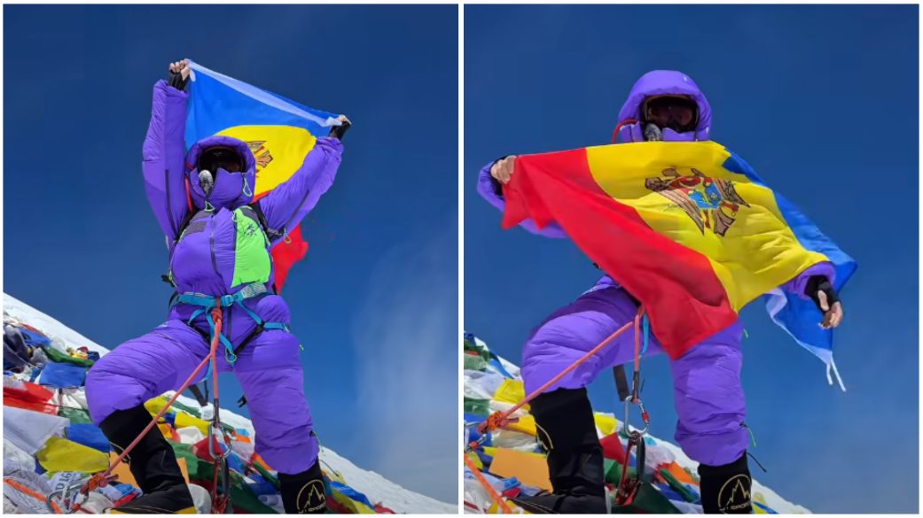 (foto/video) „A fost foarte greu, dar nu imposibil!” O moldoveancă, pe vârful Everest: Am arborat steagul RM pe cel mai înalt punct din lume