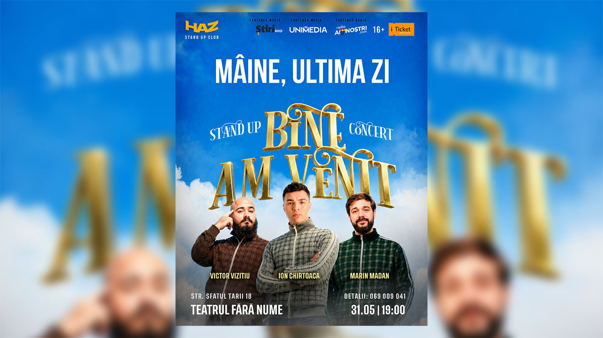 Duminică se lasă cu hohote de râs la Teatrul Fără Nume: Prinde ultimele bilete pentru spectacolul „Bine am Venit” de la HAZ Stand Up
