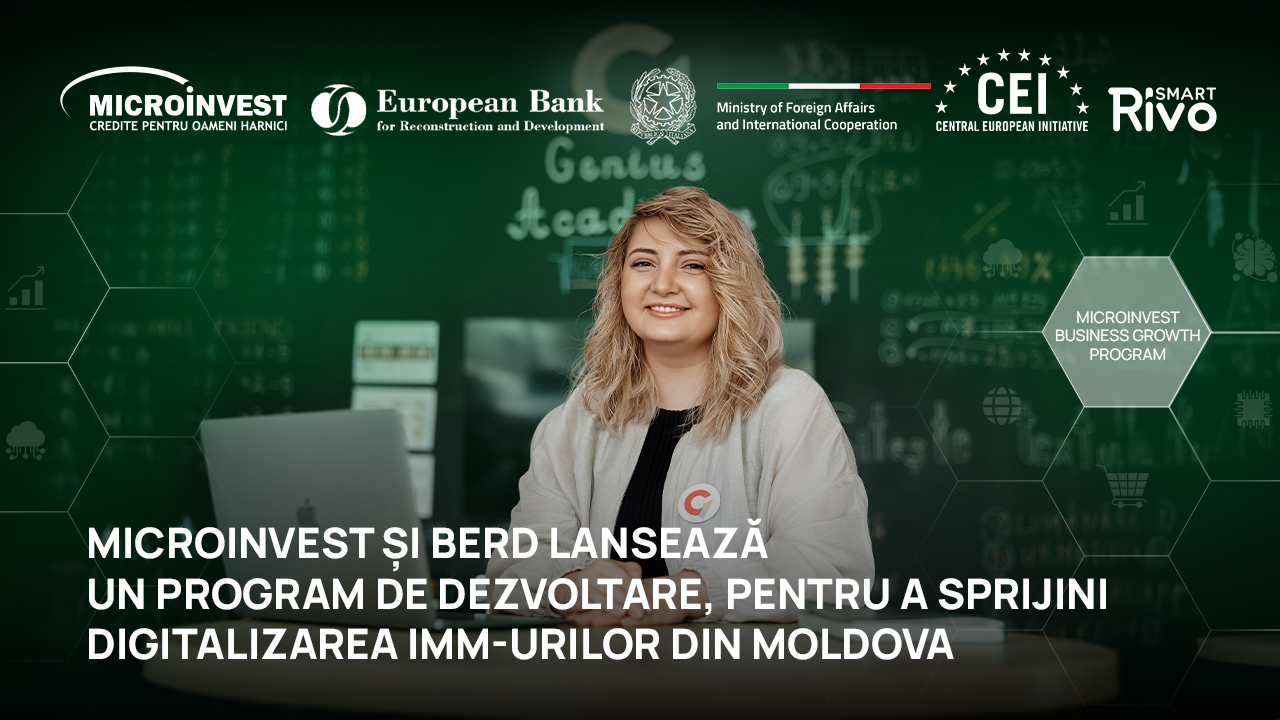 Microinvest și BERD lansează un program de dezvoltare, pentru a sprijini digitalizarea IMM-urilor din Moldova