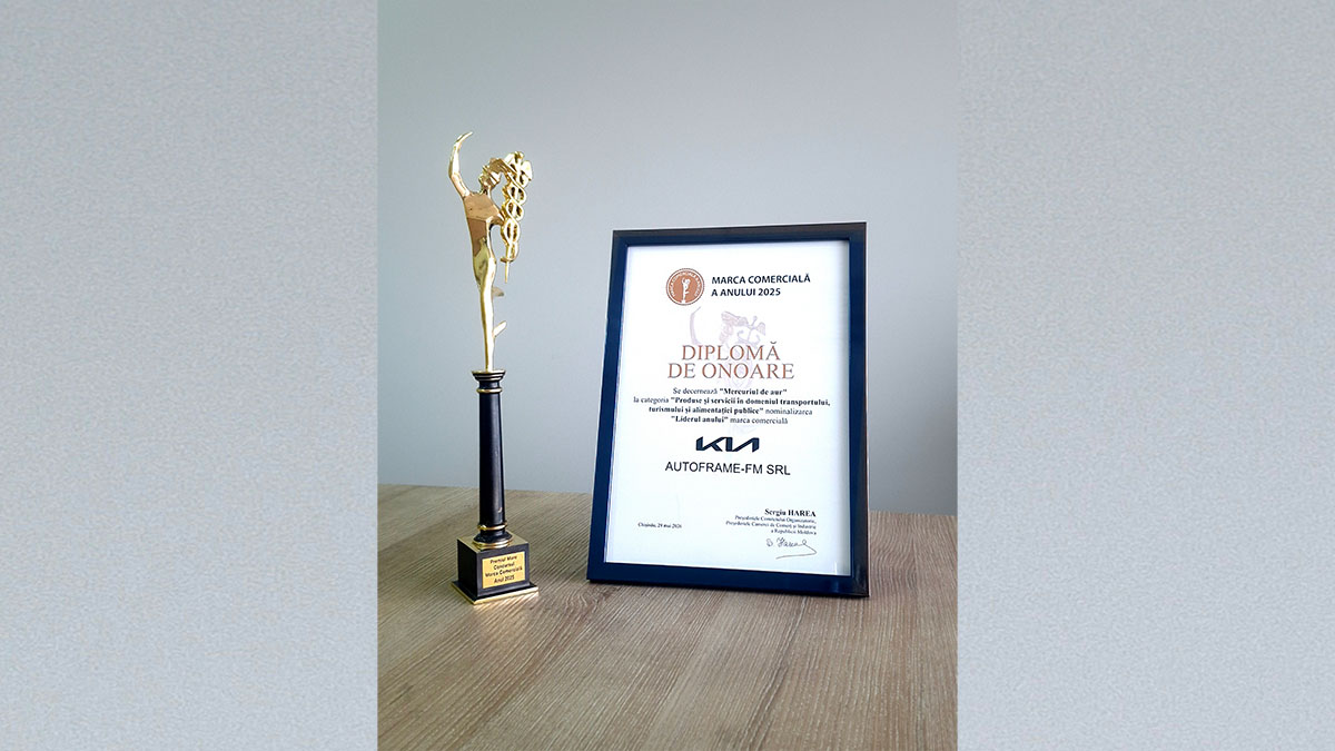 KIA Moldova câștigă pentru al doilea an consecutiv Marele Premiu „Mercuriul de Aur” la categoria „Liderul Anului 2025”