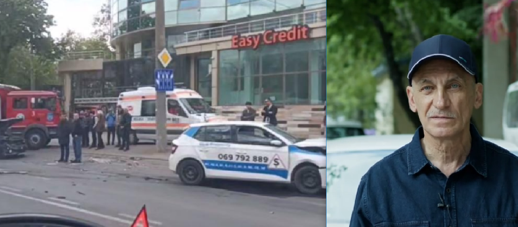 (video) „Se grăbesc și uită de responsabilități”. Instructorul din automobilul de școală auto, lovit de un BMW la Buiucani: Începătorilor nu le trebuie mașini cu așa motoare