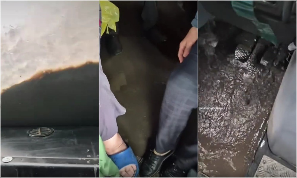 (video) Captivi în mijlocul viiturii: Un microbuz cu pasager
