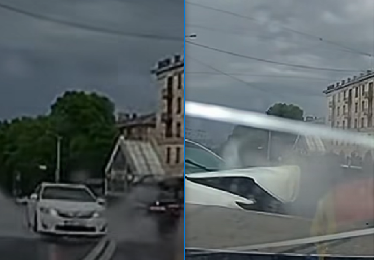 (video) Accident violent în centrul capitalei: Momentul în c